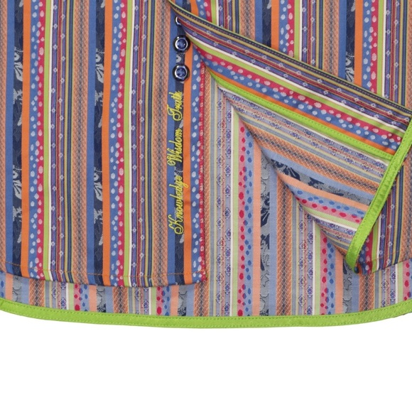 ROBERT GRAHAM Long Sleeve Button Down Shirt Large Hawaiin Multicolor Flip Cuff - Picture 5 of 13